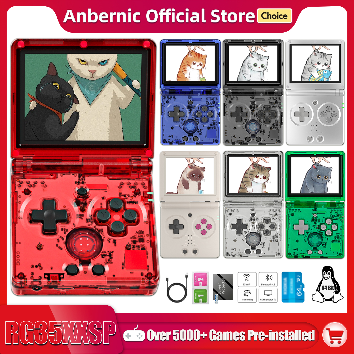 Retro Gaming Emulator - Anbernic NOWA Konsola Przenośna RG35XXSP z