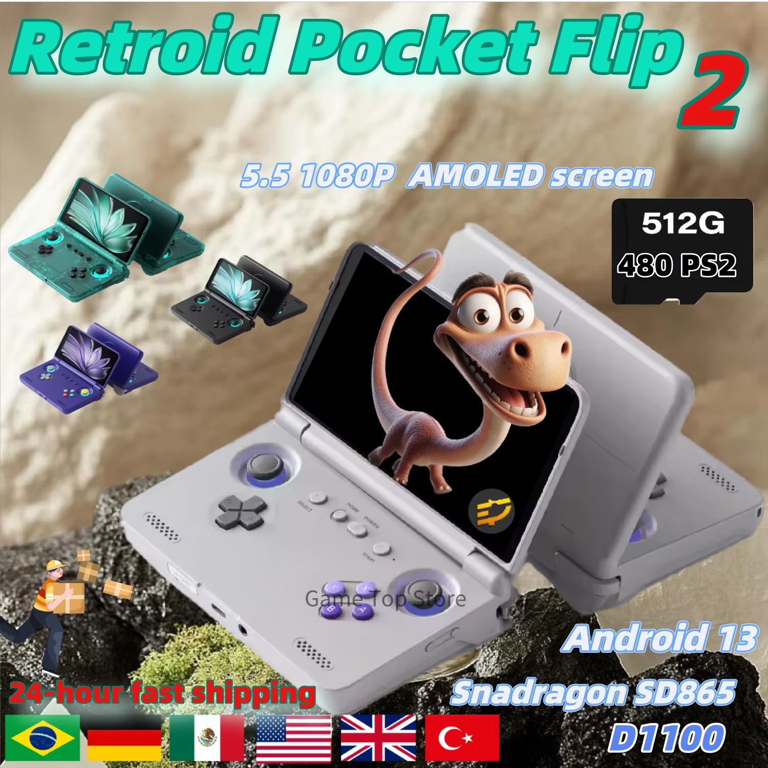 Retro Gaming Download - Konsola przenośna Retroid Pocket Flip 2