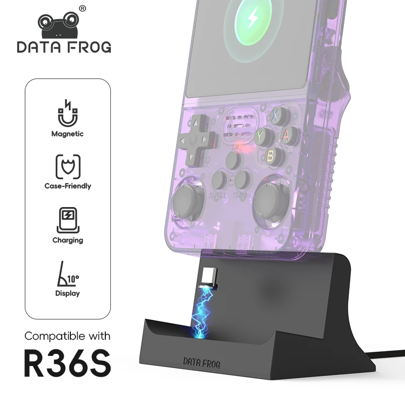 Retro Gaming Download - Stacja ładująca Data Frog R36S, magnetyczna