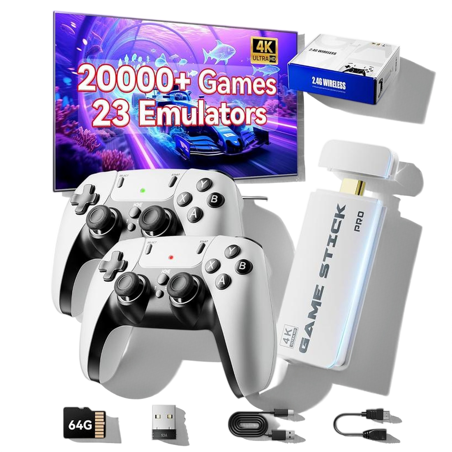 Retro Gaming Xbox Controller - Konsola do gier M15 4K TV,