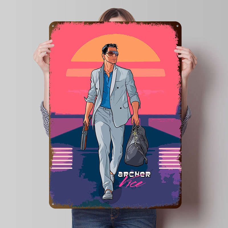 Retro Gaming Vibe - Archer Old Vibes Plakat z Blachy,