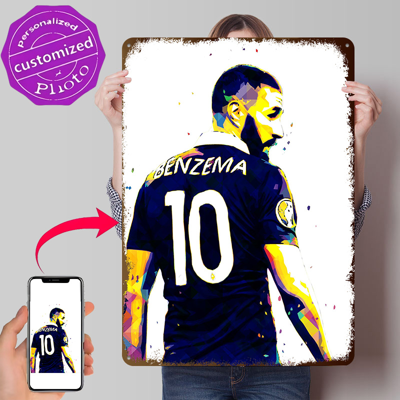 Retro Gaming France - Plakat Karim Benzema Francja Retro Druk