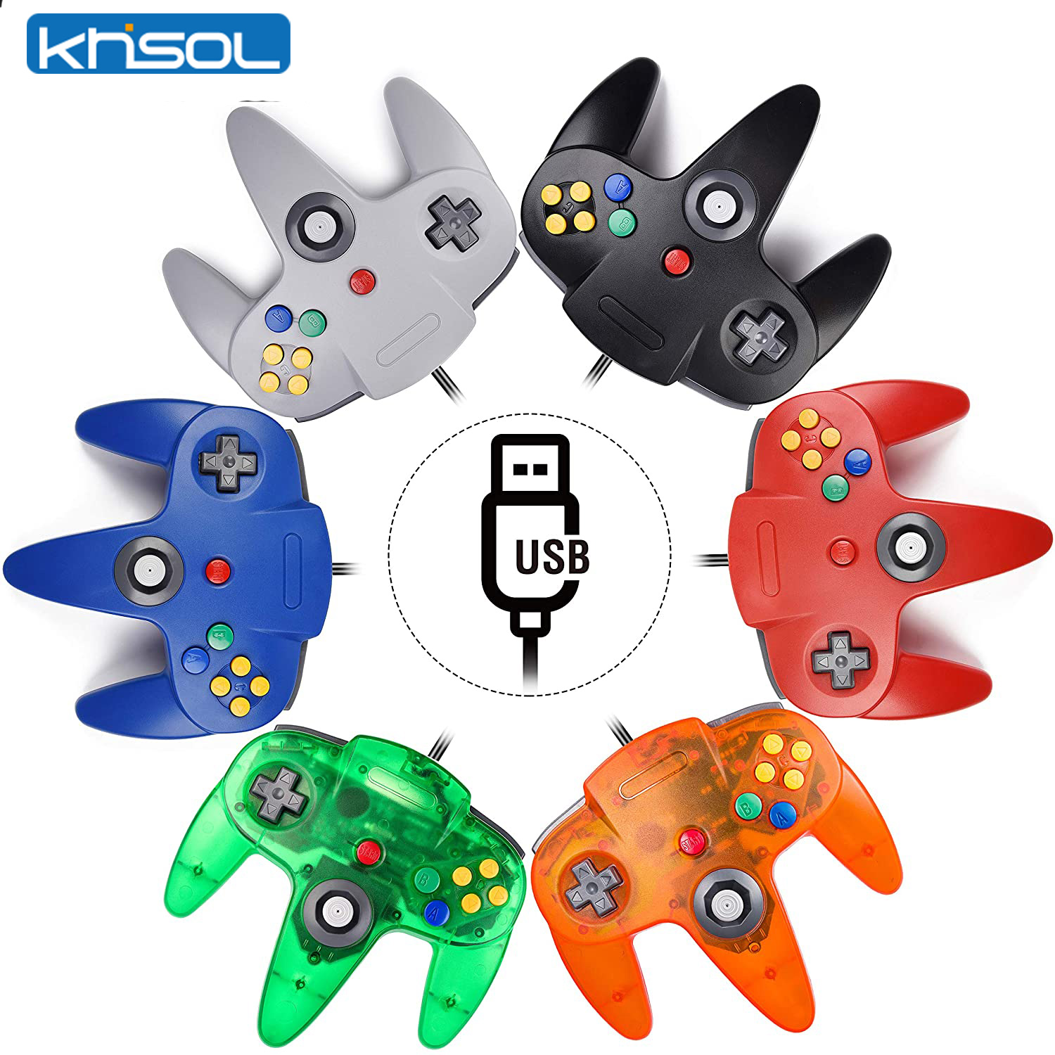 Retro Gaming Tablet - Kontroler N64 Klasyczny przewodowy zdalny gamepad