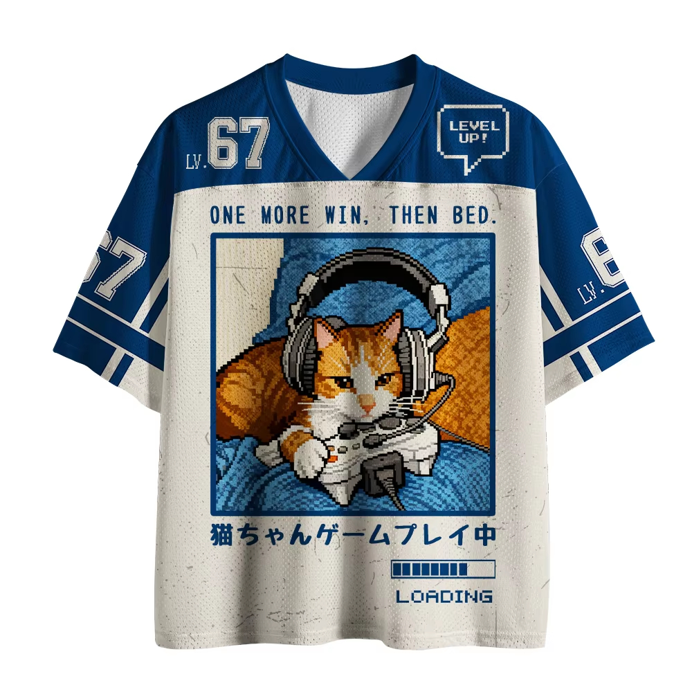 Retro Gaming Jersey - Koszulka Unisex Retro Pixel Gamer Cat