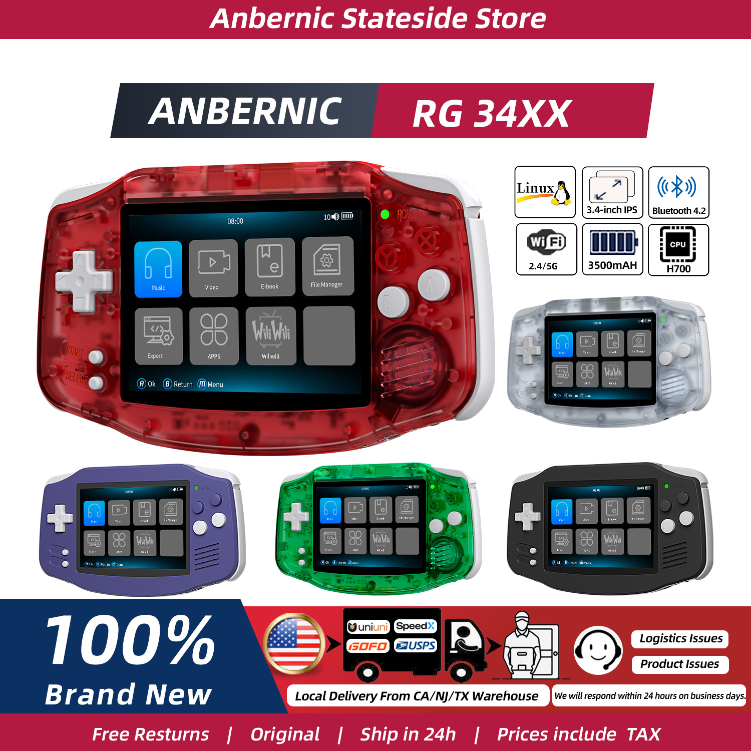 ANBERNIC RG34XX Retro Konsola  – Retro Gaming Emulator recenzja i cena