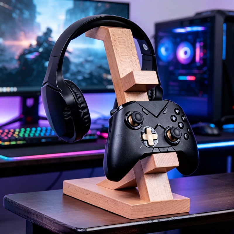 Drewniany stojak na kontroler, – Retro Gaming Headset recenzja i cena