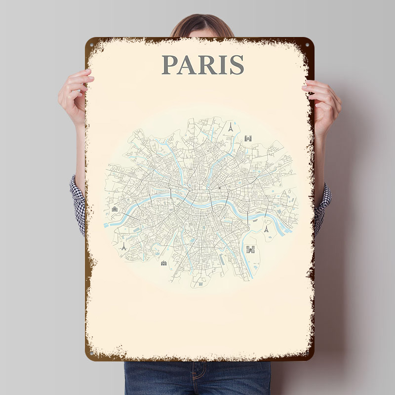 Mapa Paryża Plakat z Blachy, P – Retro Gaming Paris recenzja i cena