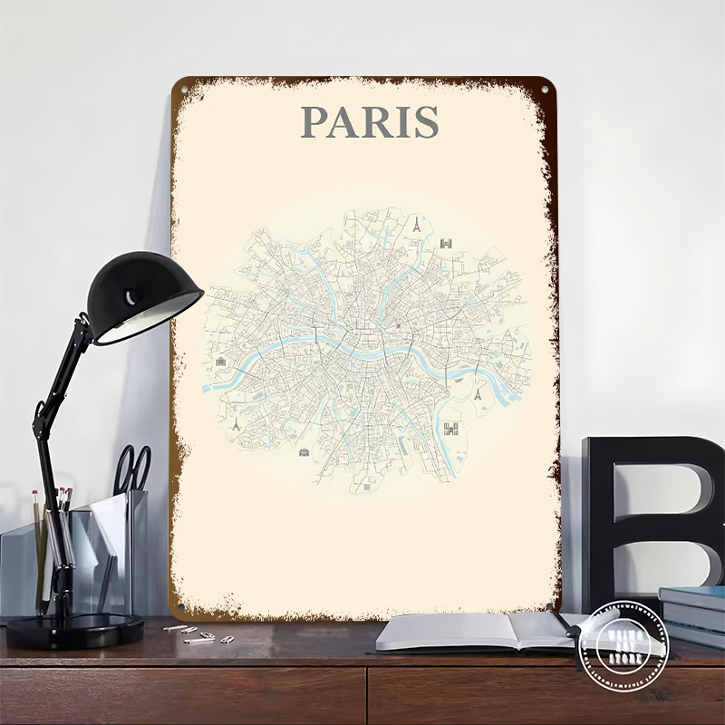 Mapa Paryża Plakat z Blachy, P – Retro Gaming Paris recenzja i cena