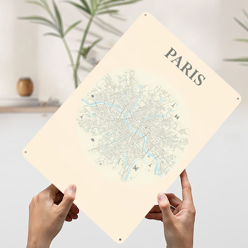 Mapa Paryża Plakat z Blachy, P – Retro Gaming Paris recenzja i cena