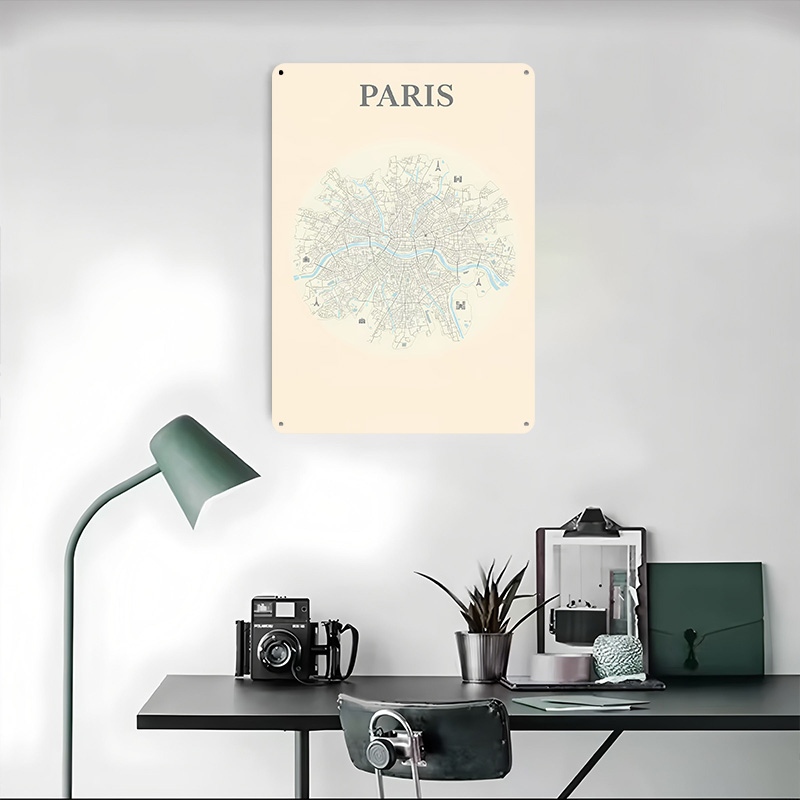 Mapa Paryża Plakat z Blachy, P – Retro Gaming Paris recenzja i cena