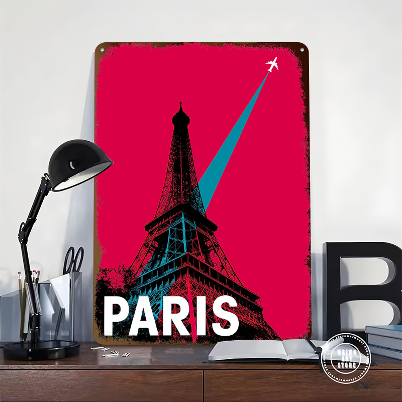 Metalowy plakat z motywem Wież – Retro Gaming Paris recenzja i cena