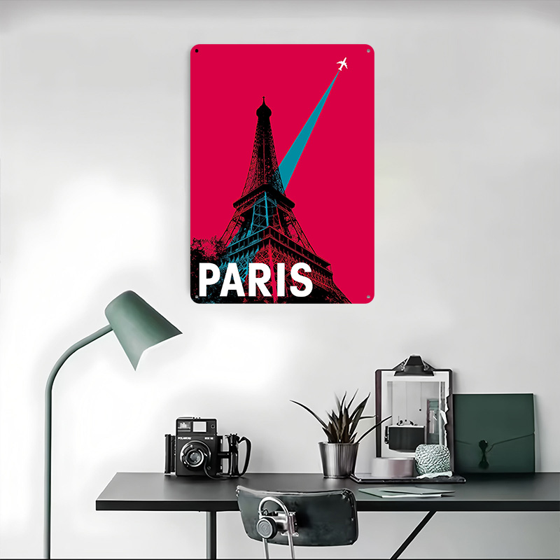 Metalowy plakat z motywem Wież – Retro Gaming Paris recenzja i cena
